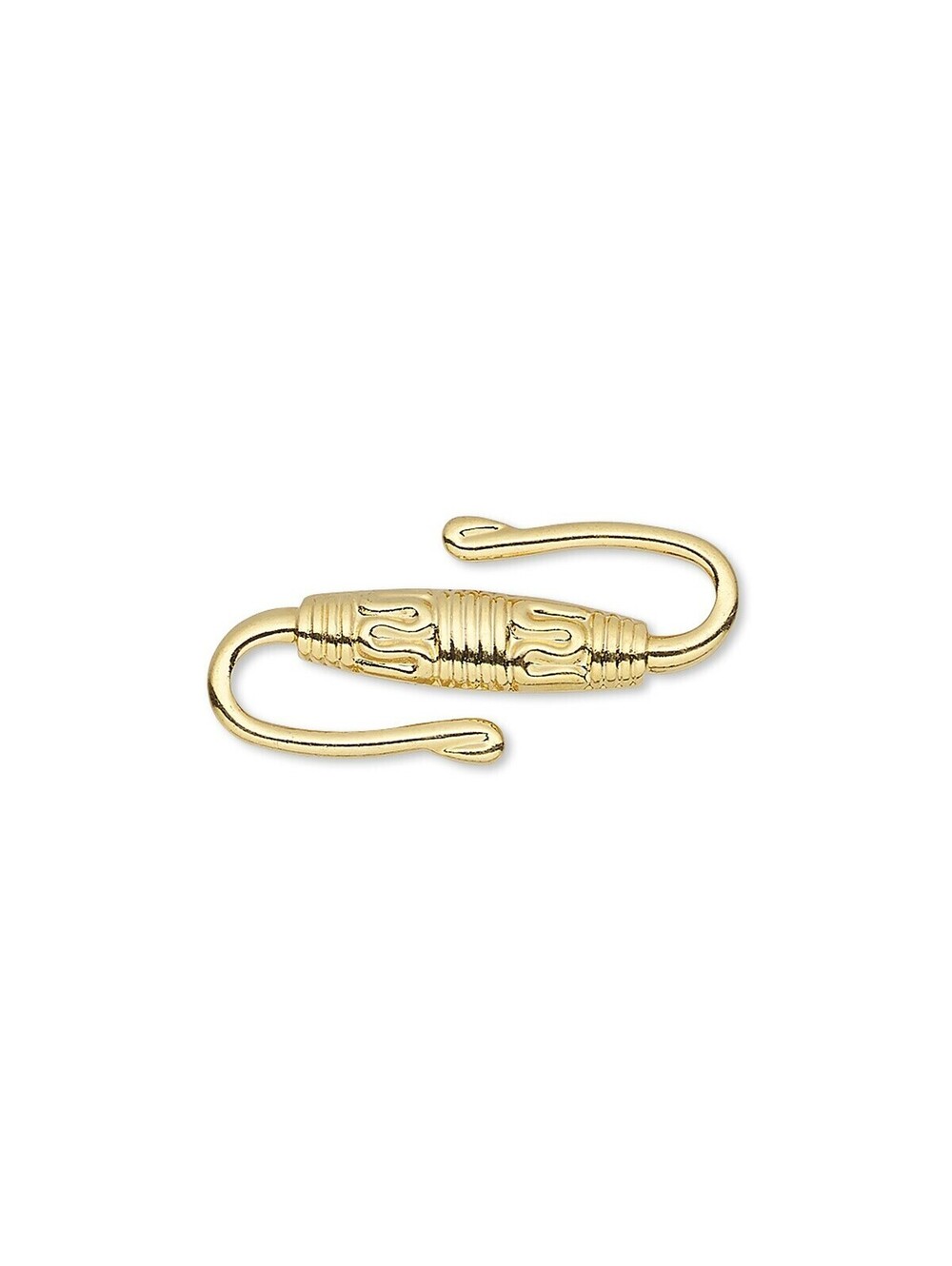 2 Fancy Rope 25mm 18K Gold Plated S-Hook Clasps Necklace Findings